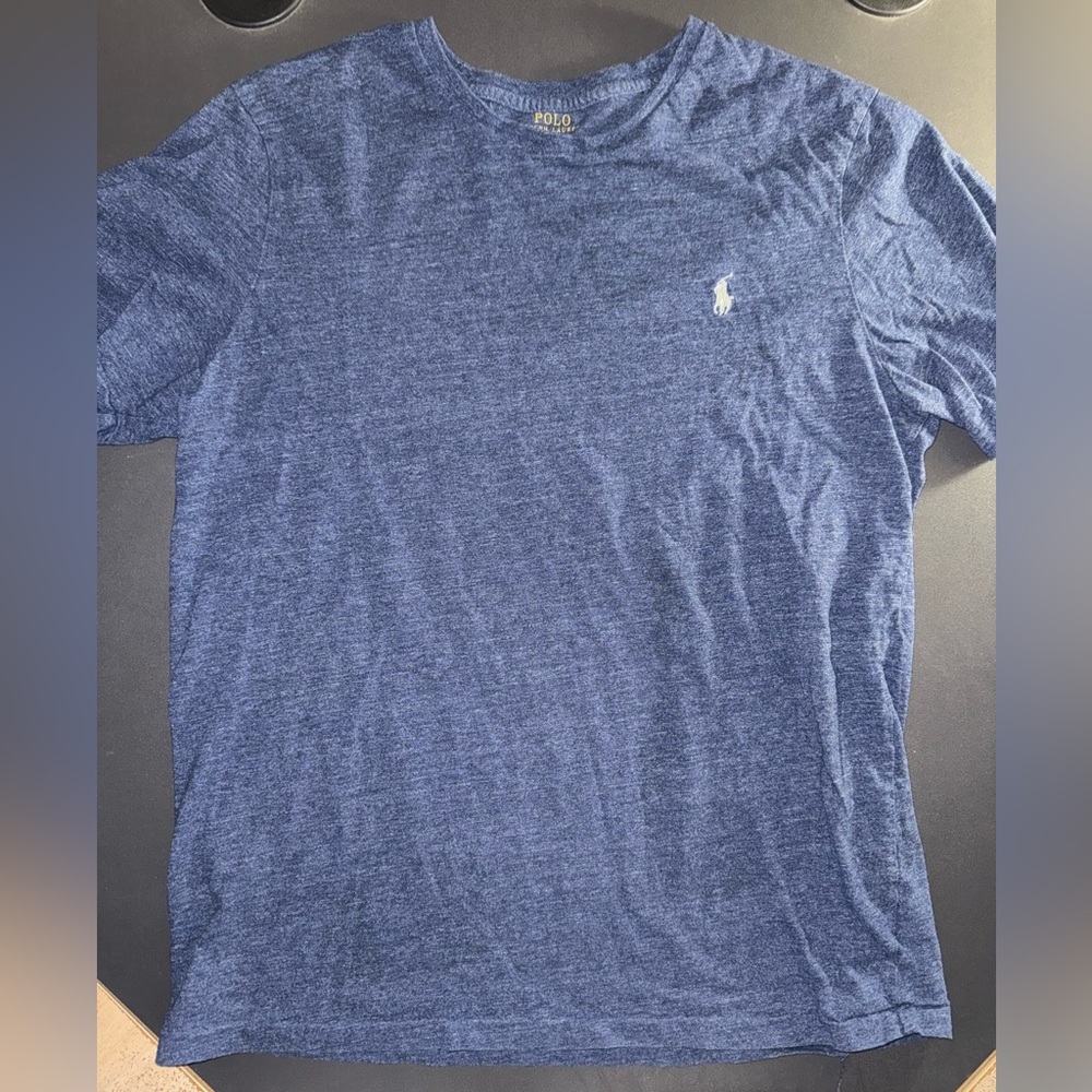 Polo Ralph Lauren Tee - Short Sleeve - Navy w/ Silver Logo - Large